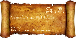 Szerényi Miklós névjegykártya