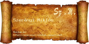 Szerényi Miklós névjegykártya